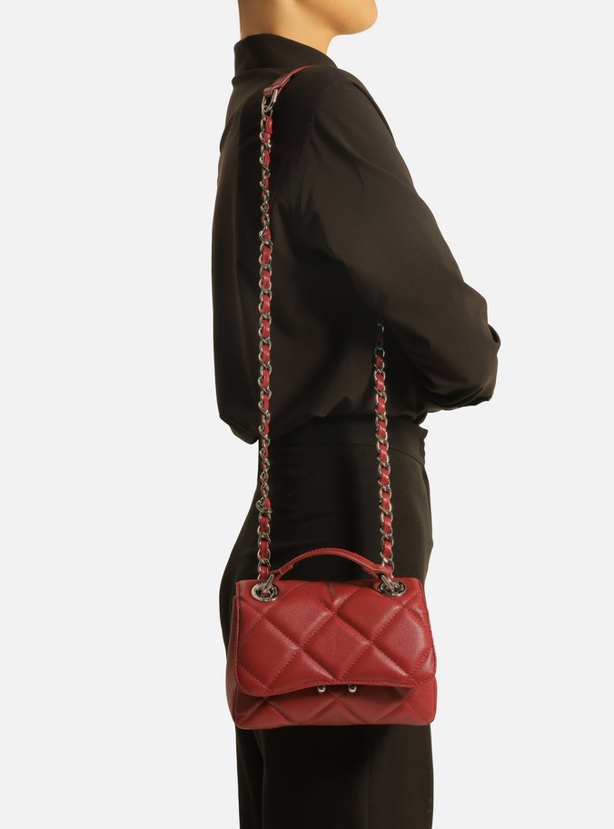 Bolsa Tiracolo Vermelha Couro Mizz Pequena