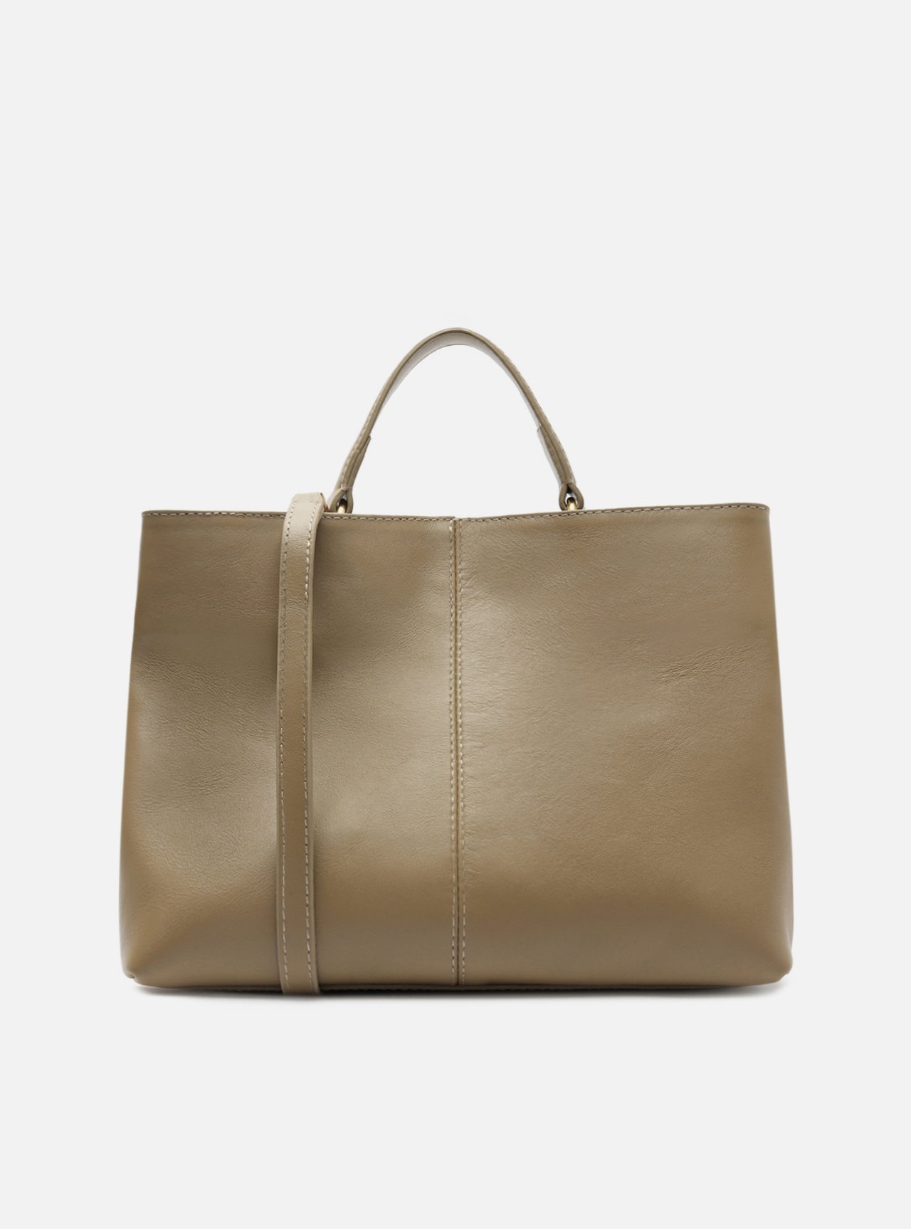 Bolsa Tote Cinza Couro Helena Grande — foto 3