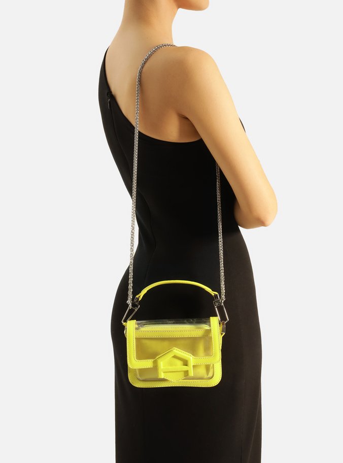 Bolsa Tiracolo Amarela Vinil Pequena