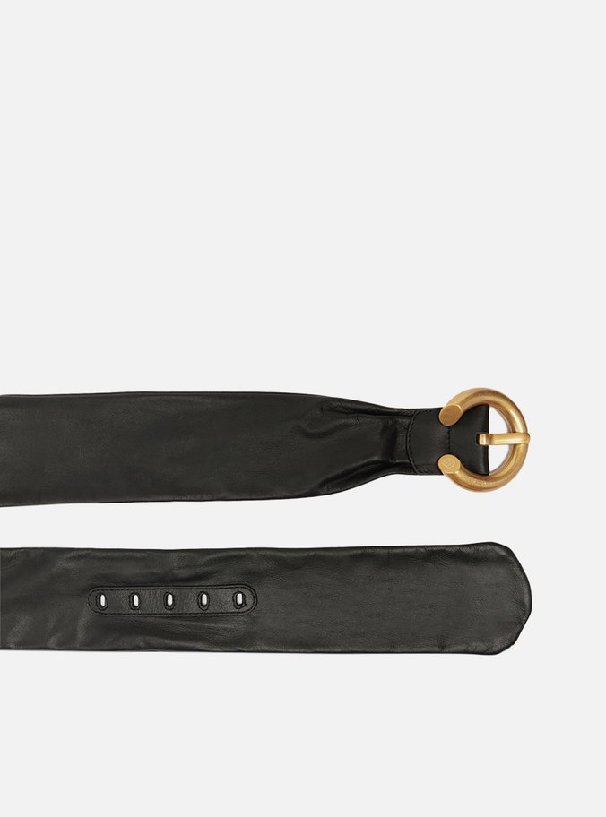 Cinto Preto Couro Soft Fivela Redonda