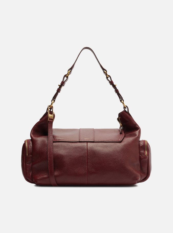 Bolsa Hobo Vermelha Couro Grande Bolsos