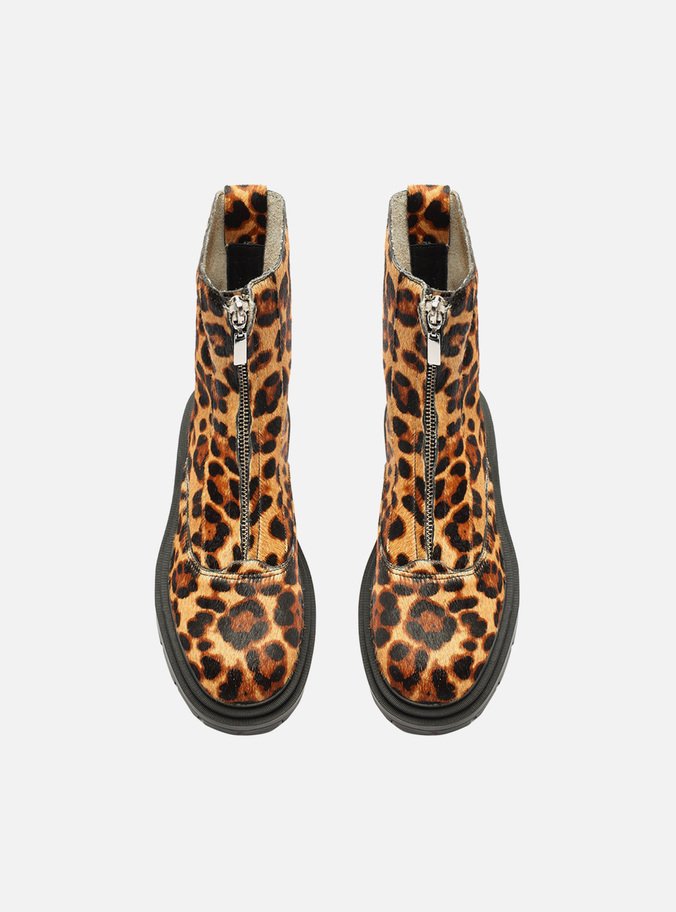 Bota Animal Print Pelo Cano Curto Z per Arezzo