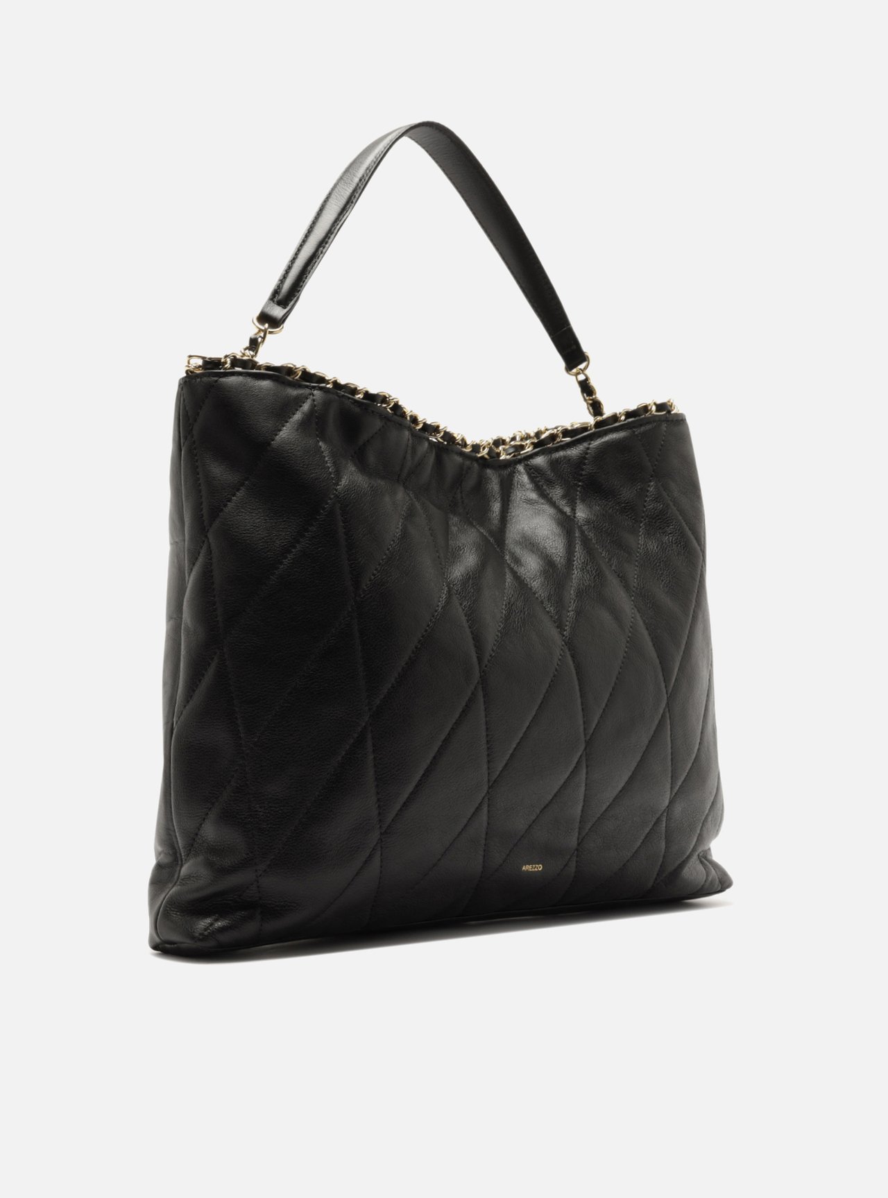 Bolsa Hobo Preta Couro Grande Matelassê — foto 5