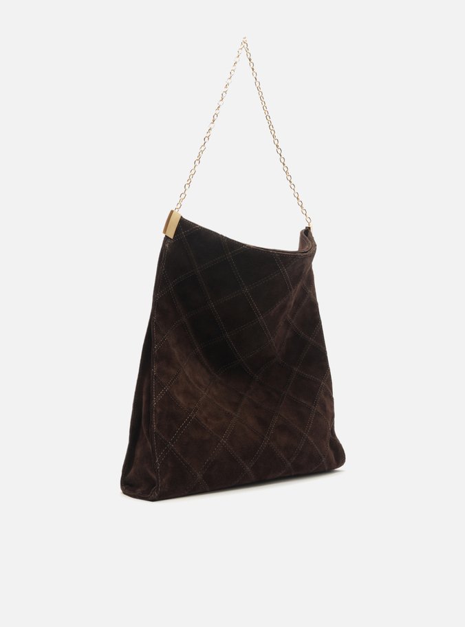 Bolsa Tote Marrom Suede Grande Matelassê