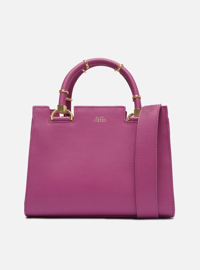 Bolsa Tote Rosa Couro Abbraccio Gold Média