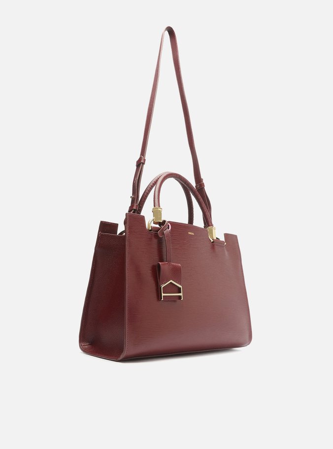 Bolsa Tote Bordô Couro Abraccio Grande