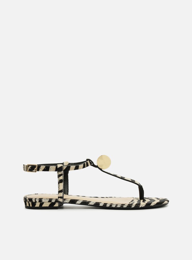 Sandália Animal Print Slim Metais Duo