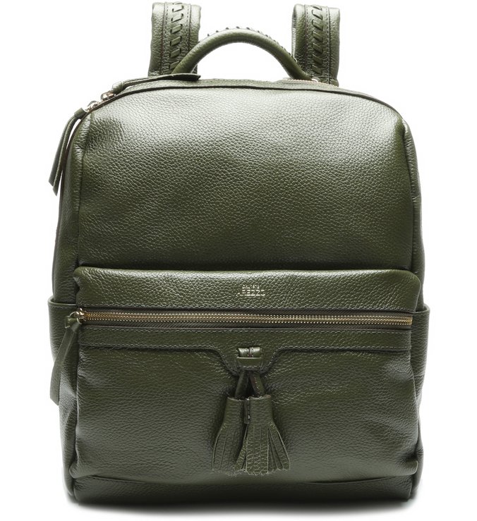 Mochila Couro Suzanna Bolso Grande Pântano