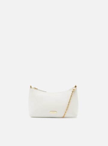 Bolsa Tiracolo Branca Couro Pequena Corrente
