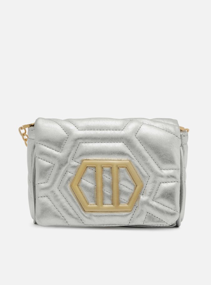 Bolsa Tiracolo Prateada Couro Emma Pequena