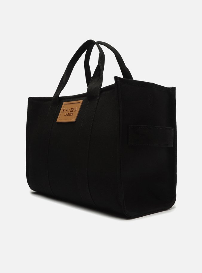 Bolsa Tote Preta Lona Brizza