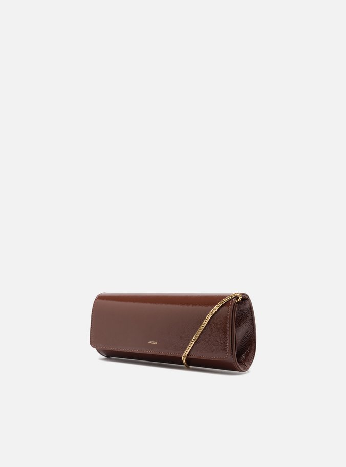 Bolsa Tiracolo Marrom Couro Pequena Alongada
