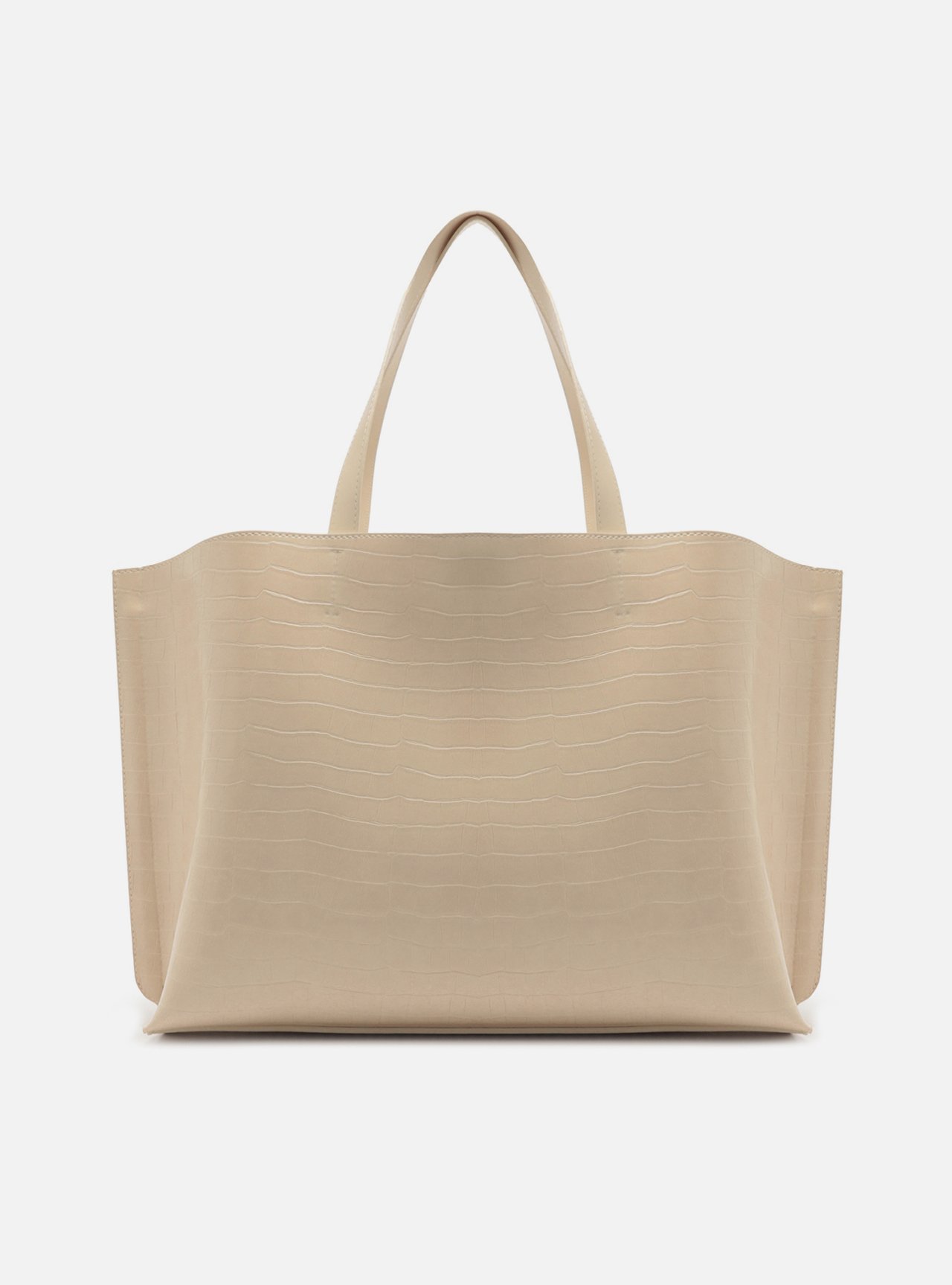 Bolsa Shopping Branca Croco Valentina Grande — foto 3