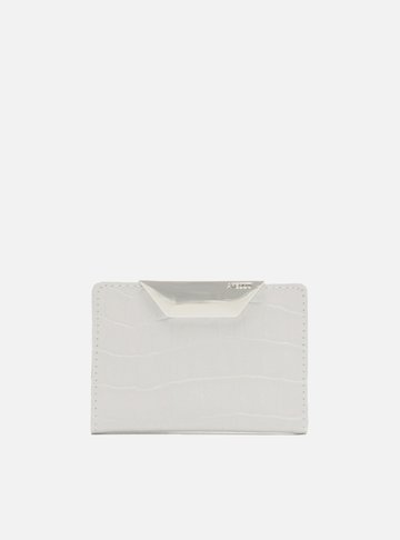 Porta-Cartões Branco Croco Metal