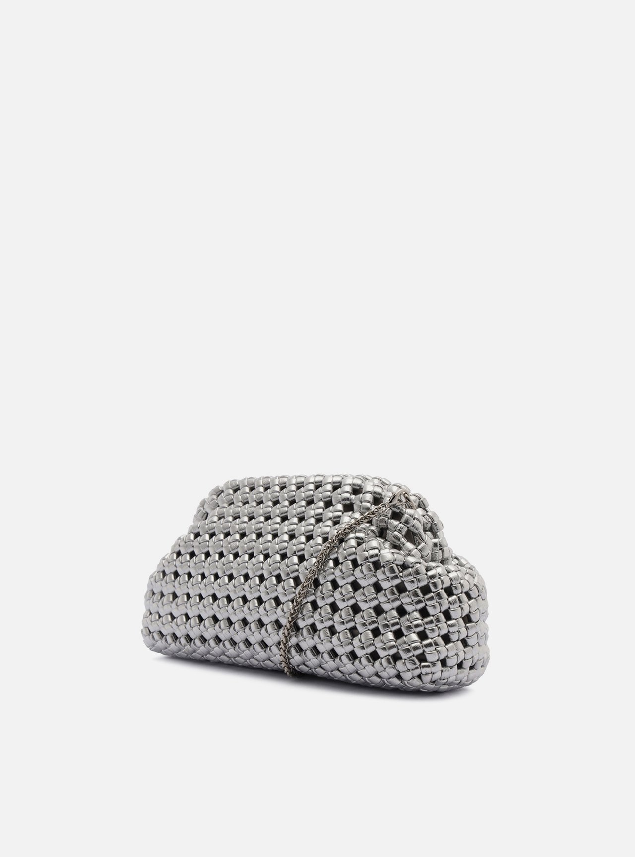 Bolsa Tiracolo Prata Tressê Média Corrente — foto 2