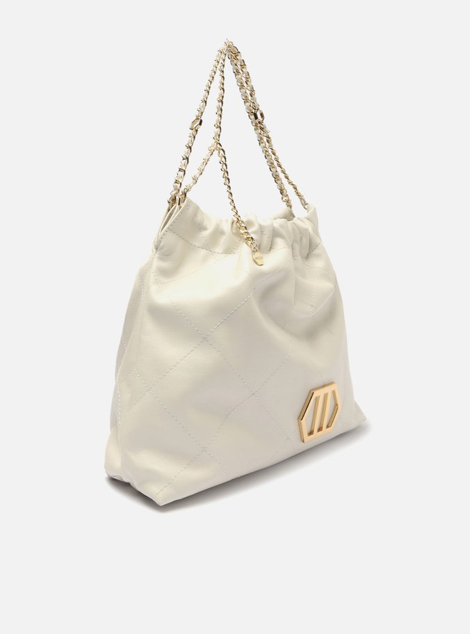 Bolsa Hobo Branca Couro Esther Grande