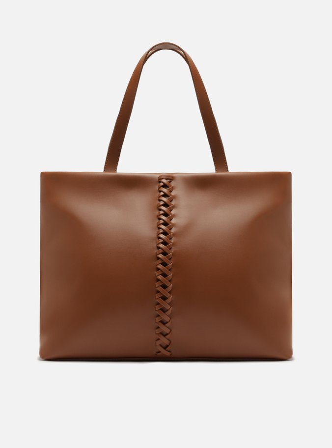 Bolsa Shopping Marrom Grande Trançado