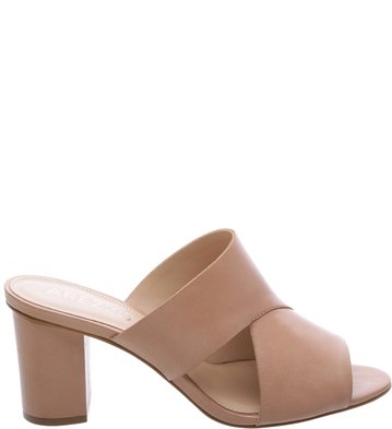 Mule Couro Cut Out Urban Nude Vintage