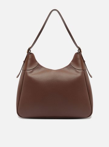 Bolsa Hobo Marrom Grande Detalhe Recorte