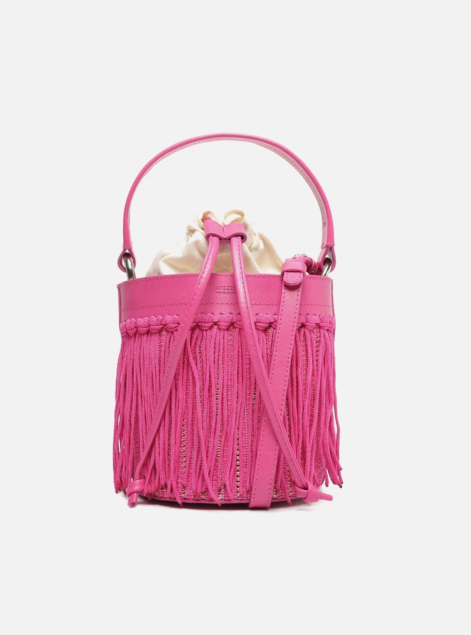 Bolsa Bucket Rosa Franjas Luci Média