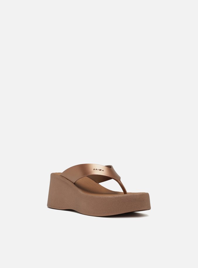 Tamanco Marrom Metal Flatform Barcelona