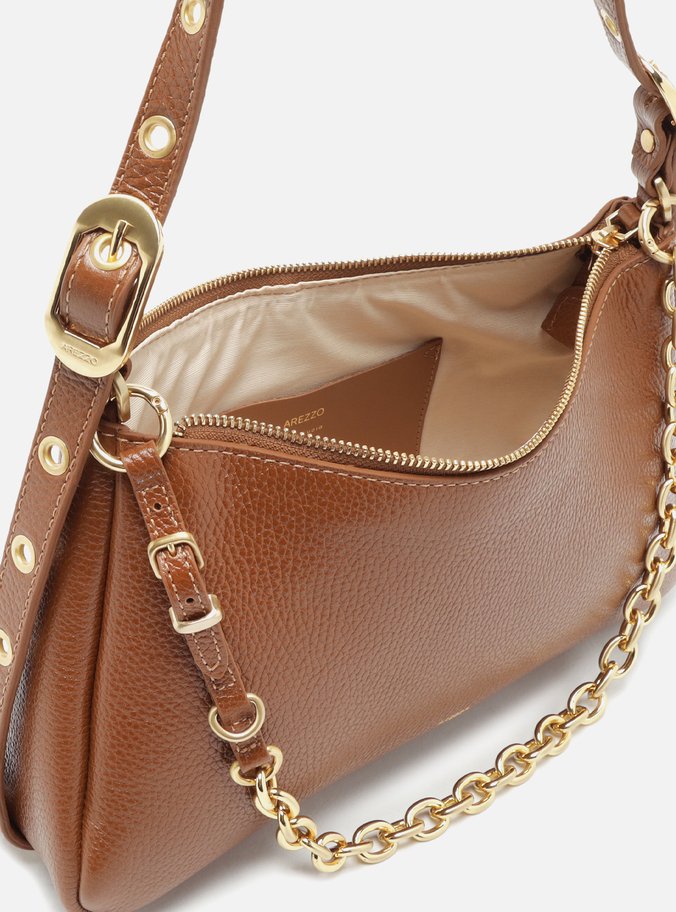 Bolsa Tiracolo Marrom Couro Média Bag Charm