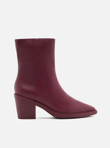 Bota Bordô Couro Cano Médio Western