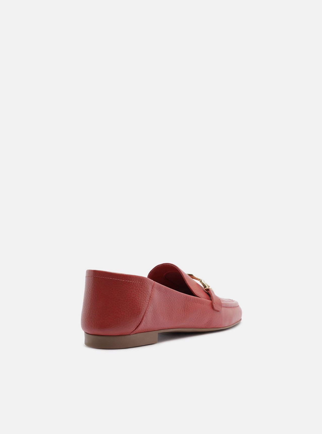 Mocassim Vermelho Couro Bridão Metálico Básico — foto 3