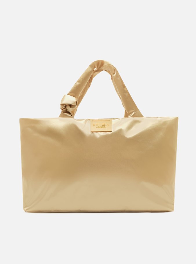 Bolsa Shopping Dourada Nylon Bella Grande
