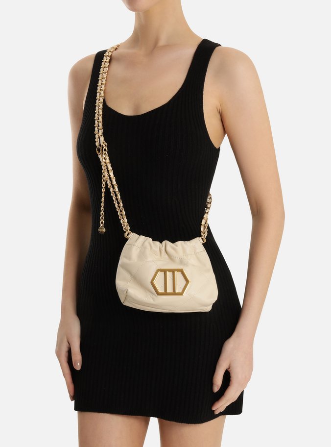 Bolsa Tiracolo Branca Couro Pequena