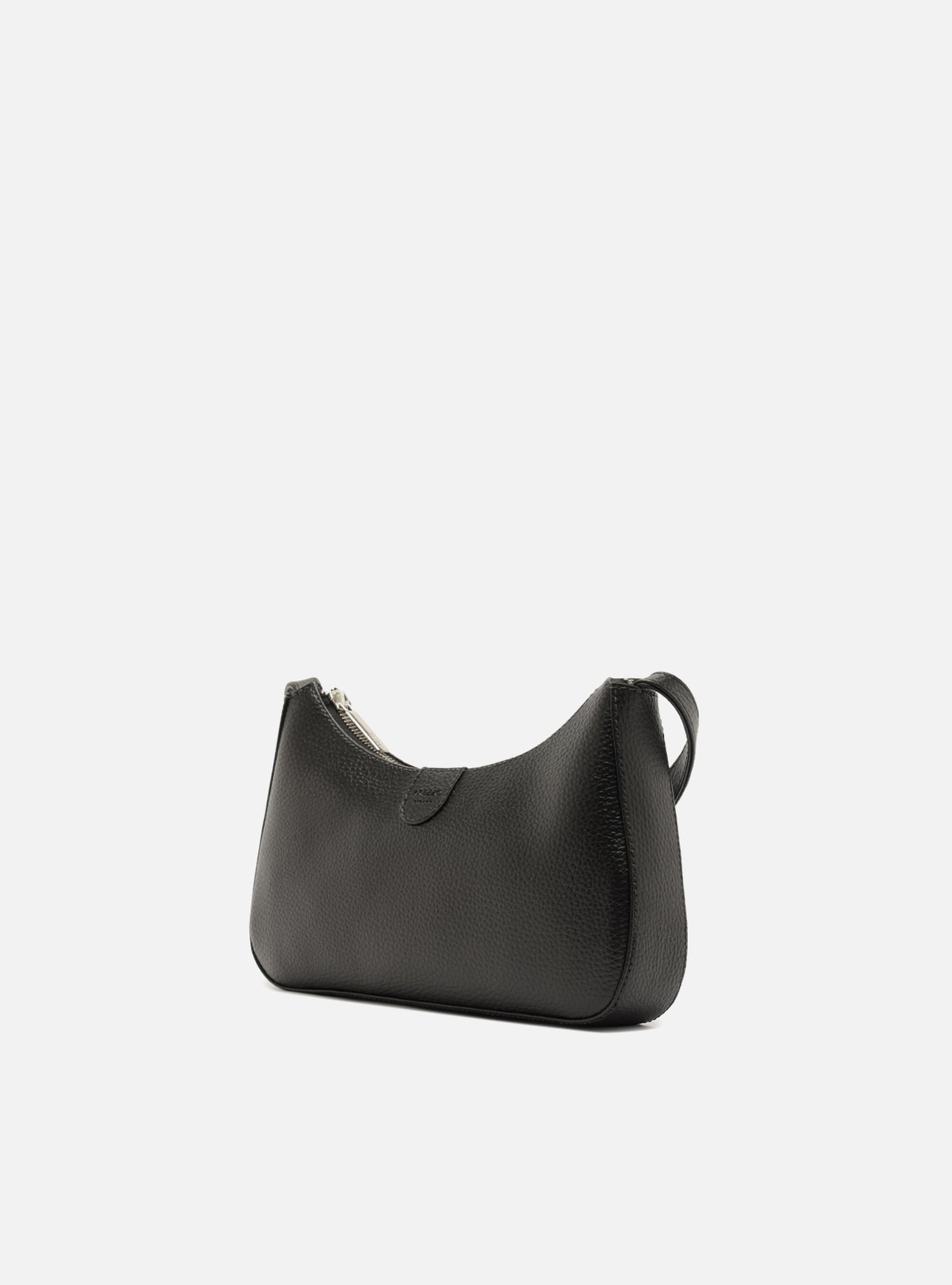 Bolsa Tiracolo Preta Média Granulada Metais — foto 2