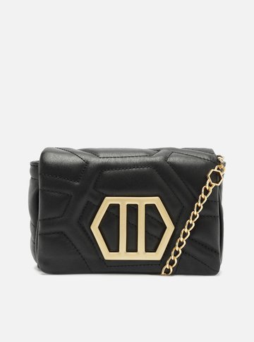 Bolsa Tiracolo Preta Couro Emma Pequena