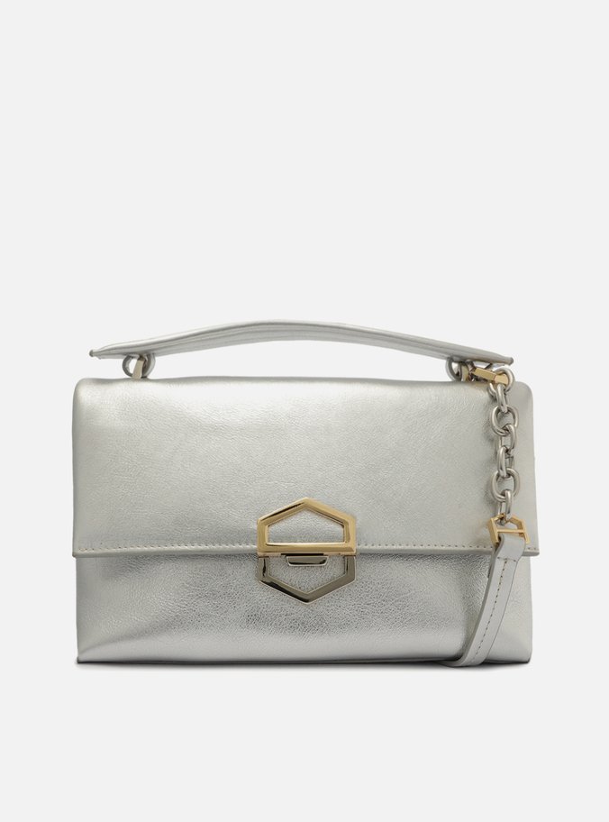 Bolsa Tiracolo Prata Couro Ágatha Média