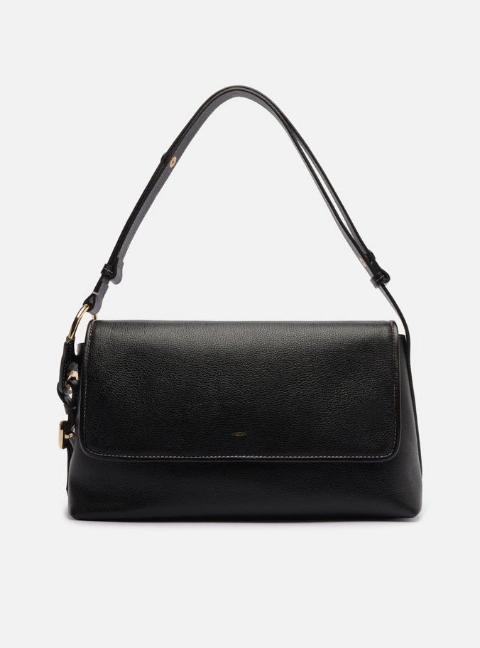 Bolsa Tiracolo Preta Couro Grande Metais Lenny Niemeyer