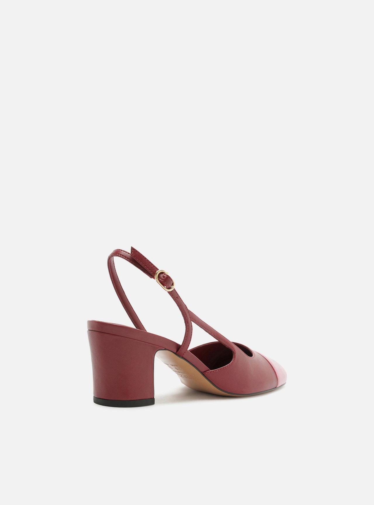 Scarpin Vermelho Couro Salto Bloco Slingback — foto 3