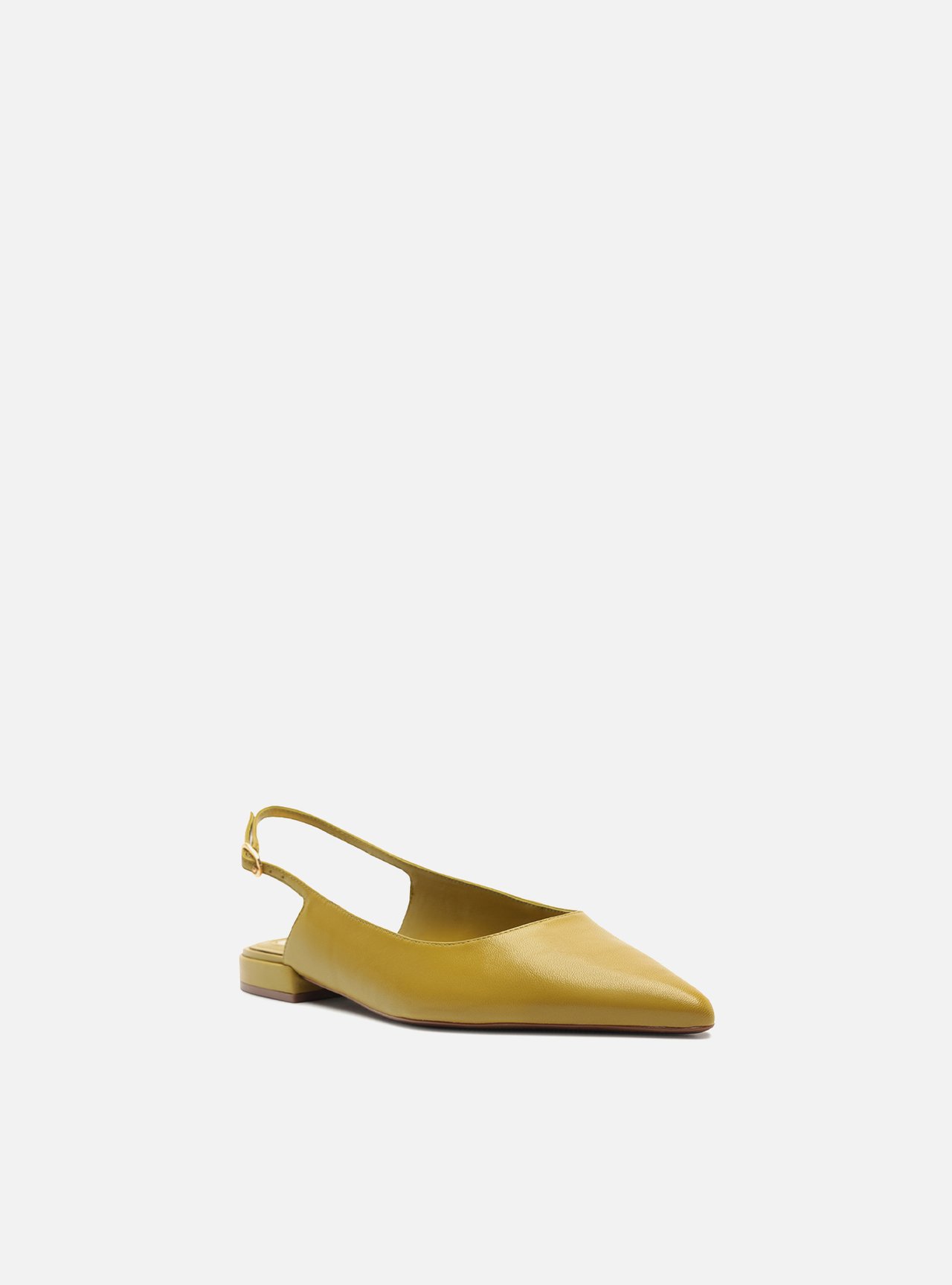 Sapatilha Verde Couro Slingback Bico Fino — foto 2