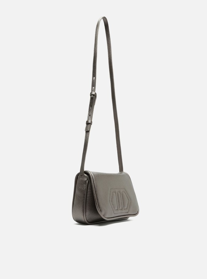 Bolsa Prateada Tote Média Grafite