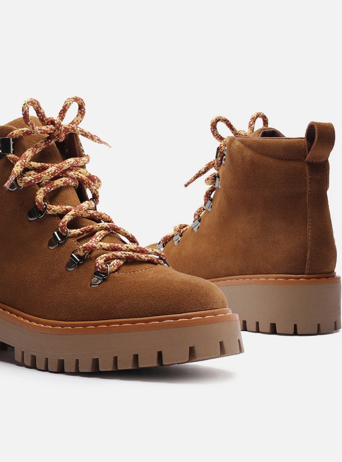Coturno Marrom Suede Tratorado Amarração