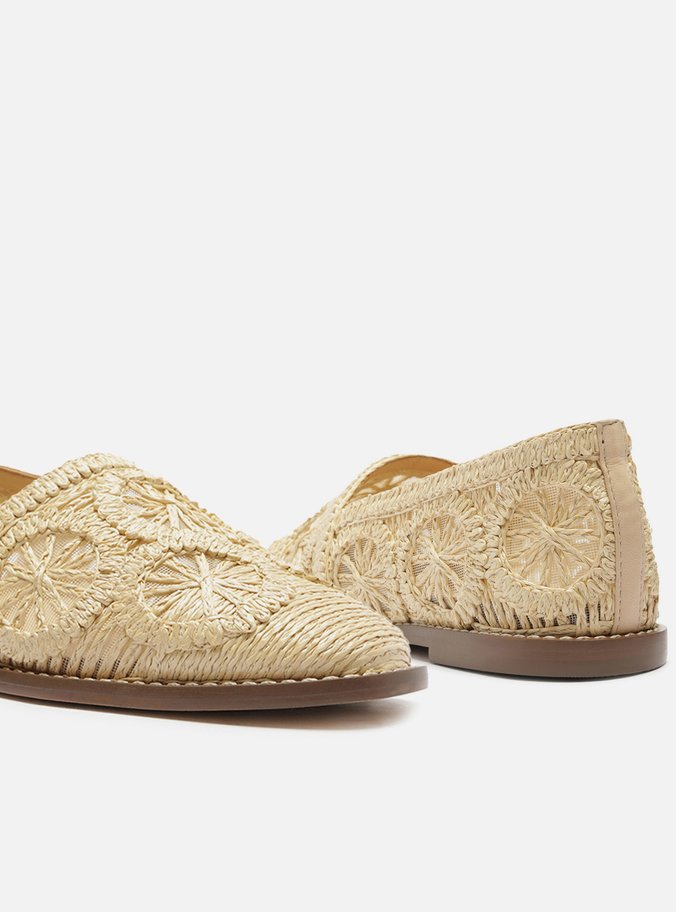 Espadrille Natural Bordada Rasteira TIG