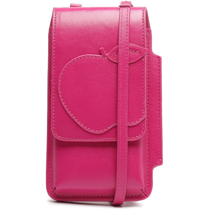 Mini Bolsa Porta-Celular Rosa Couro Nina
