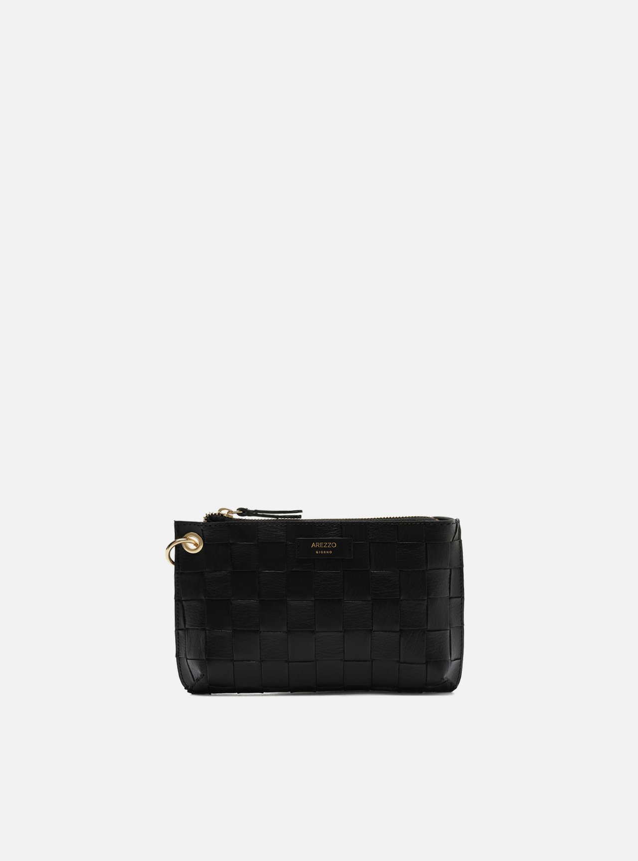 Bolsa Tiracolo Preta Tressê Pequena Tag — foto 1