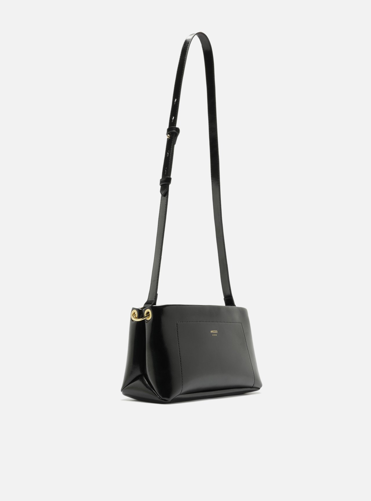 Bolsa Tiracolo Preta Média Detalhe Costura — foto 5