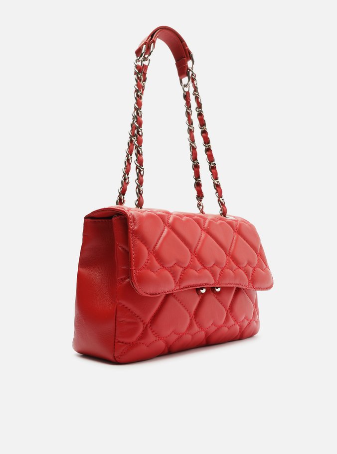 Bolsa Tiracolo Vermelha Couro Heart Mizz Média