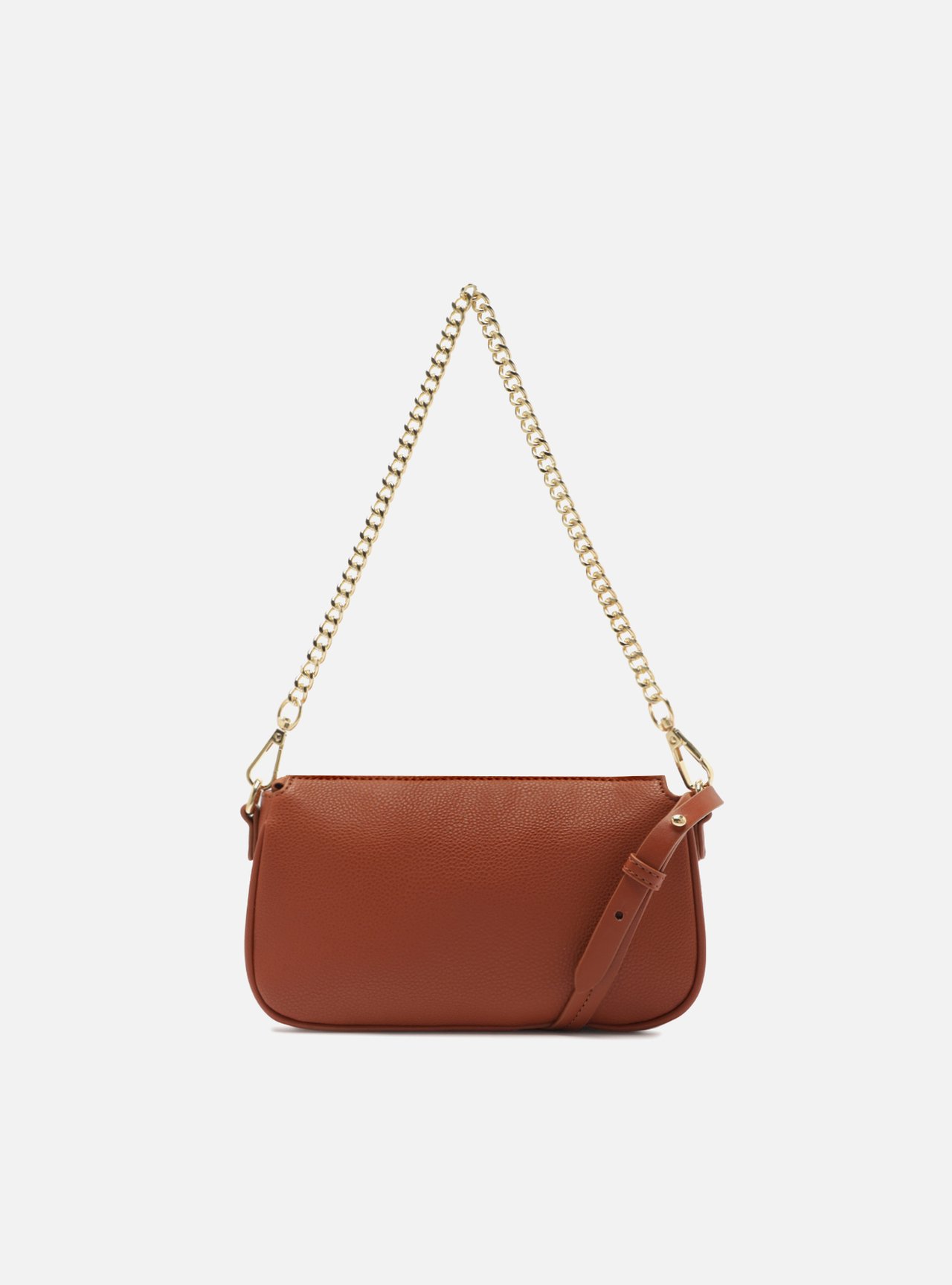 Bolsa Tiracolo Marrom Corrente Dourada — foto 3