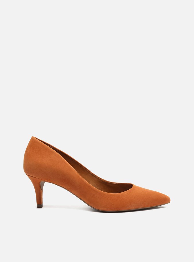 Scarpin Marrom Nobuck Salto Fino Kitten