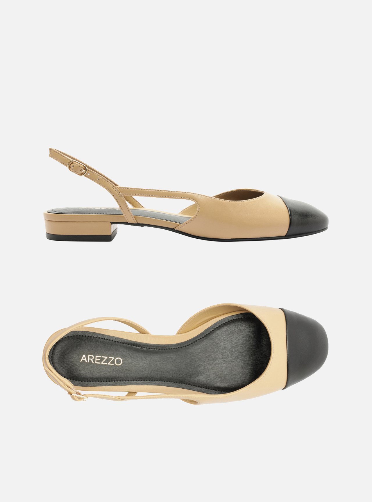 Sapatilha Marrom Couro Bico Redondo Slingback — foto 5