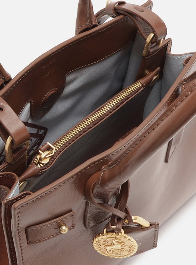 Bolsa Tote Marrom Couro  Média