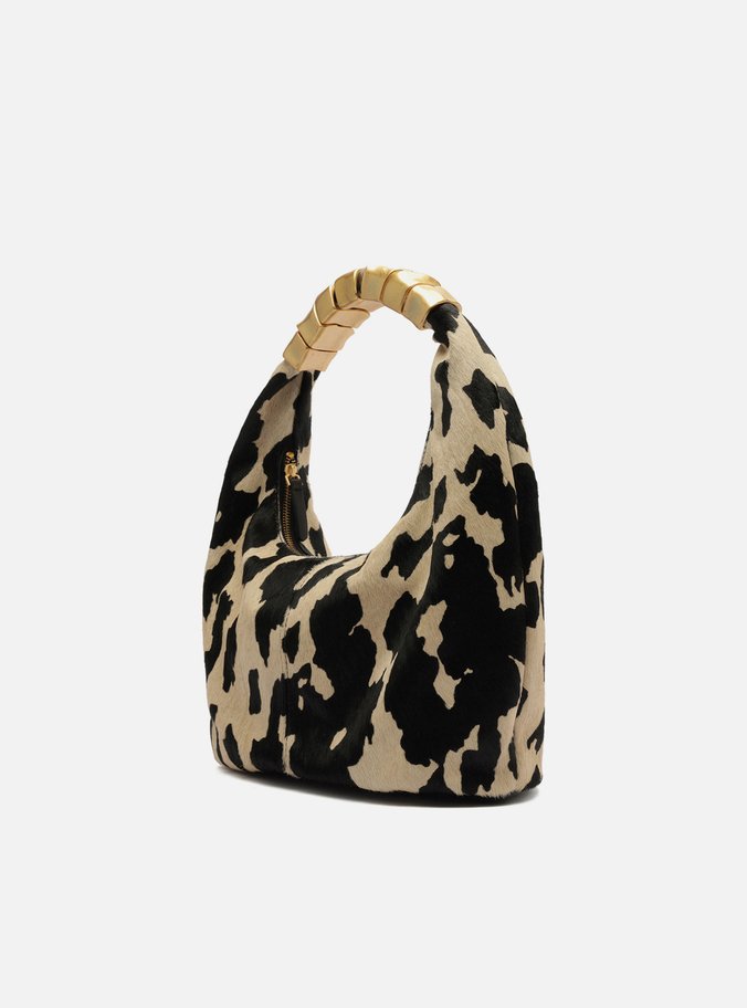 Bolsa Tiracolo Animal Print Média Alça Metais