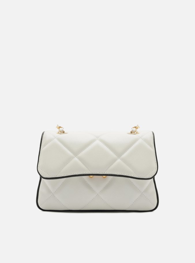 Bolsa Tiracolo Branca Couro Mizz Média Duo