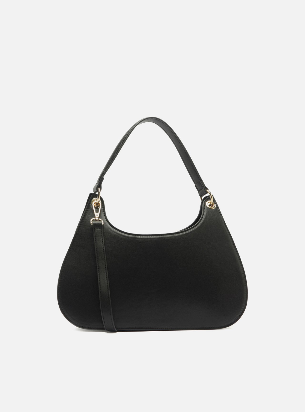 Bolsa Shoulder Preta Grande Metais Zíper — foto 3